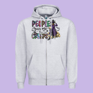 People Give Me The Creeps Zipper Hoodie Designed By Cowhidedigitalart