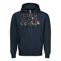 Navy people give me the creeps Zipper Hoodie - CowhideDigitalArt