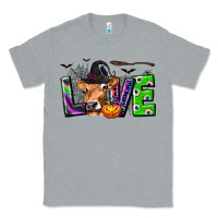 Heather Grey Love Halloween Cow Classic Tee - texasbilliewilder