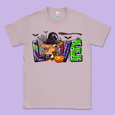 Love Halloween Cow Classic Tee Designed By Texasbilliewilder