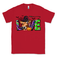 Red Love Halloween Cow Classic Tee - texasbilliewilder