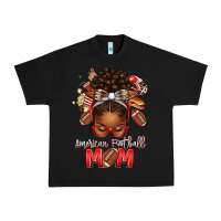 Black american football mom red and silver afro messy bu Urban Heavy Tee - texasbilliewilder