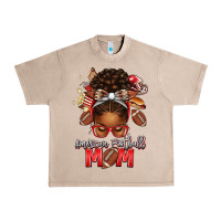 French Oak american football mom red and silver afro messy bu Urban Heavy Tee - texasbilliewilder