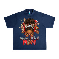 Navy american football mom red and silver afro messy bu Urban Heavy Tee - texasbilliewilder