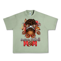 Oil Green american football mom red and silver afro messy bu Urban Heavy Tee - texasbilliewilder