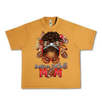 Peanut Butter american football mom red and silver afro messy bu Urban Heavy Tee - texasbilliewilder