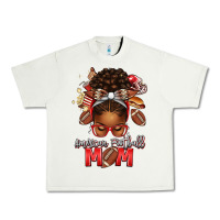 Pistachio american football mom red and silver afro messy bu Urban Heavy Tee - texasbilliewilder