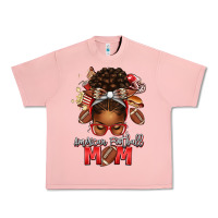Salmon american football mom red and silver afro messy bu Urban Heavy Tee - texasbilliewilder