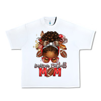 White american football mom red and silver afro messy bu Urban Heavy Tee - texasbilliewilder