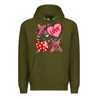 Army Green valentine xoxo teacher Premium Hoodie - MaliasSmallBusiness