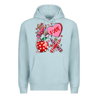 Blue Mist valentine xoxo teacher Premium Hoodie - MaliasSmallBusiness