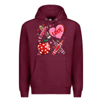 Burgundy valentine xoxo teacher Premium Hoodie - MaliasSmallBusiness