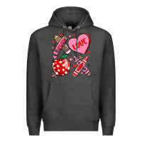 Charcoal Heather valentine xoxo teacher Premium Hoodie - MaliasSmallBusiness