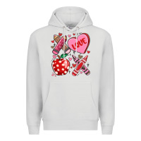 Dove Grey valentine xoxo teacher Premium Hoodie - MaliasSmallBusiness
