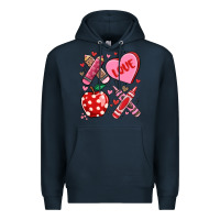 Navy valentine xoxo teacher Premium Hoodie - MaliasSmallBusiness