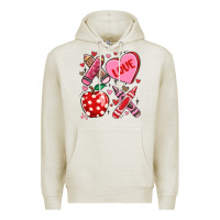 Oatmeal Heather valentine xoxo teacher Premium Hoodie - MaliasSmallBusiness