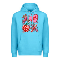 Ocean Blue valentine xoxo teacher Premium Hoodie - MaliasSmallBusiness