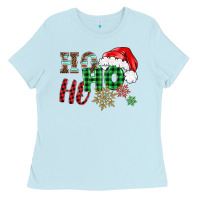 Baby Blue ho ho ho christmas Ladies Tee - BarkalooDesign