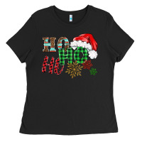 Black ho ho ho christmas Ladies Tee - BarkalooDesign