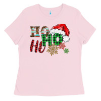 Bubblegum Pink ho ho ho christmas Ladies Tee - BarkalooDesign