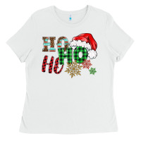 White ho ho ho christmas Ladies Tee - BarkalooDesign