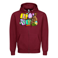 Burgundy Love Easter Day Zipper Hoodie - CowGirlArtShop
