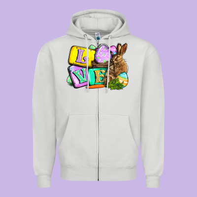 Love Easter Day Zipper Hoodie Designed By Cowgirlartshop
