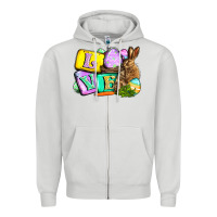 Dove Grey Love Easter Day Zipper Hoodie - CowGirlArtShop
