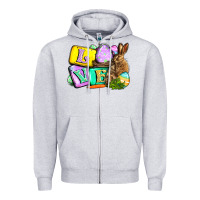 Heather Grey Love Easter Day Zipper Hoodie - CowGirlArtShop