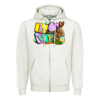 Oatmeal Heather Love Easter Day Zipper Hoodie - CowGirlArtShop