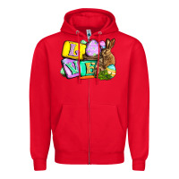 Red Love Easter Day Zipper Hoodie - CowGirlArtShop