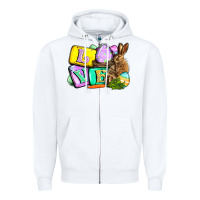 White Love Easter Day Zipper Hoodie - CowGirlArtShop