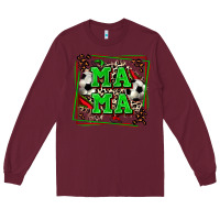 Burgundy soccer mama with leopard Long Sleeve Tee - Zillion Design Studio