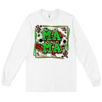 White soccer mama with leopard Long Sleeve Tee - Zillion Design Studio