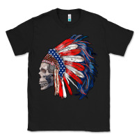 Black american indian headdress with skull Classic Tee - RanaPortraitStore