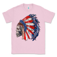 Bubblegum Pink american indian headdress with skull Classic Tee - RanaPortraitStore