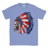Colony Blue american indian headdress with skull Classic Tee - RanaPortraitStore