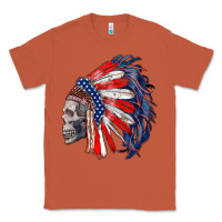Copper american indian headdress with skull Classic Tee - RanaPortraitStore