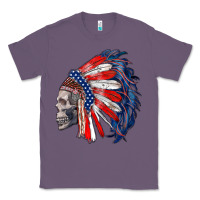 Lavender american indian headdress with skull Classic Tee - RanaPortraitStore