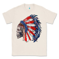 Natural american indian headdress with skull Classic Tee - RanaPortraitStore
