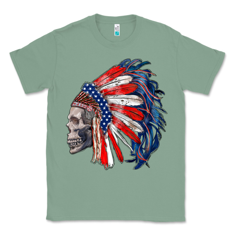 American Indian Headdress With Skull Classic Tee by RanaPortraitStore | Teevron