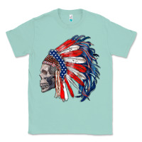Seafoam american indian headdress with skull Classic Tee - RanaPortraitStore