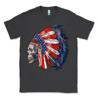 Smoke american indian headdress with skull Classic Tee - RanaPortraitStore