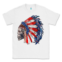 White american indian headdress with skull Classic Tee - RanaPortraitStore