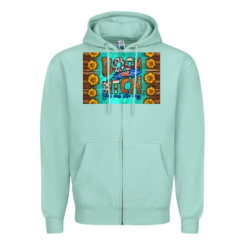 Boom Bitch Get Out The Way Skinny Metal Can Holder Zipper Hoodie by HRA Design Shop | Teevron