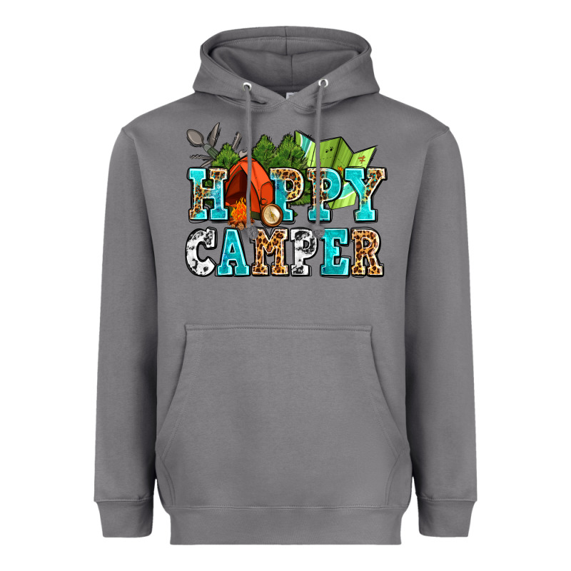 Happy Camper With Trees And Map Heavyweight Hoodie by AdoDesignShop | Teevron