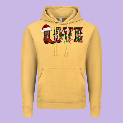 Love Christmas Boots Vintage Hoodie Designed By Adodesignshop