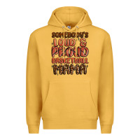 Mustard somebodys loud and proud basketball mama Premium Hoodie - MaliasSmallBusiness