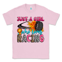 Bubblegum Pink just a girl who loves racing Classic Tee - Zillion Design Studio