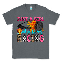Charcoal Heather just a girl who loves racing Classic Tee - Zillion Design Studio